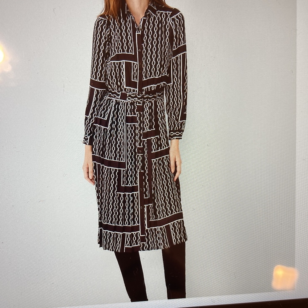 NWT Buttons Down Pleated Long Sleeve Shirt Dress 👗, Size 6